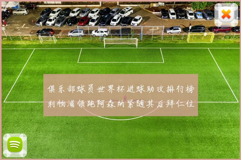 俱乐部球员世界杯进球助攻排行榜利物浦领跑阿森纳紧随其后拜仁位列第三
